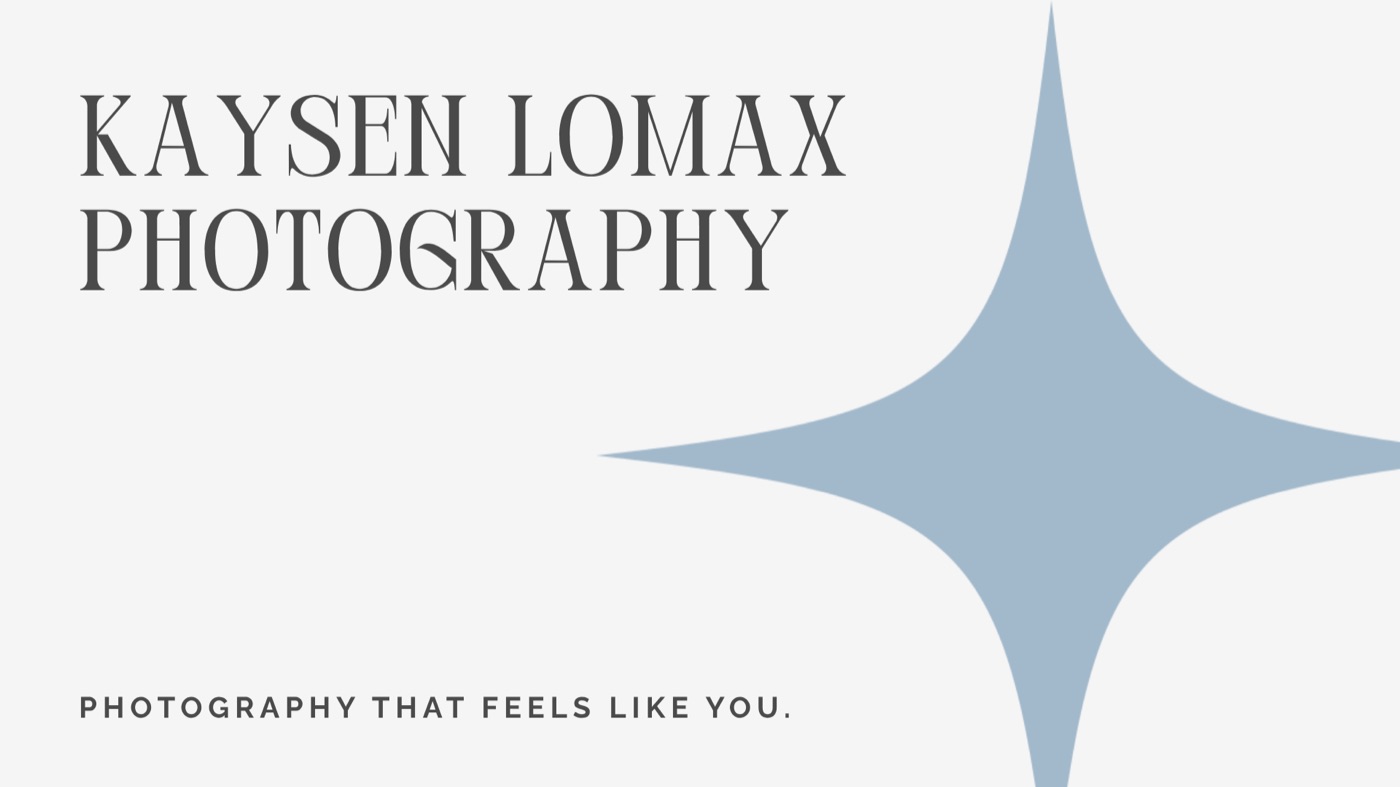 Brand deck cover: Kaysen Lomax Photography with a large blue sparkle