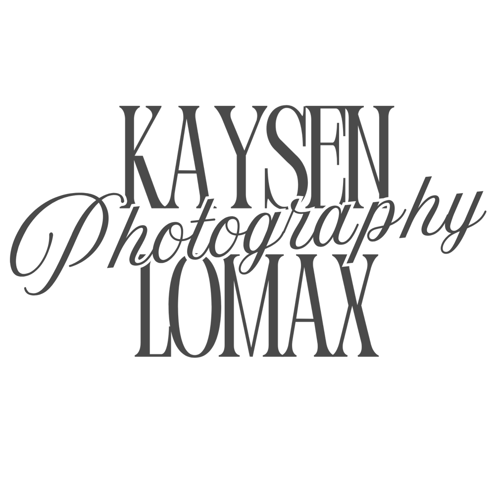 Kaysen Lomax Photography stacked wordmark in charcoal on white