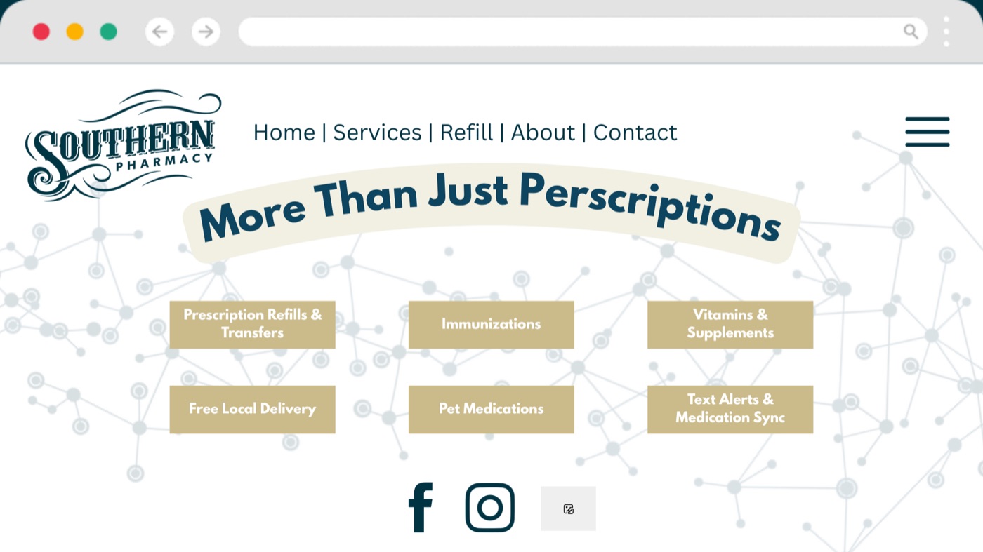 Website concept, services page