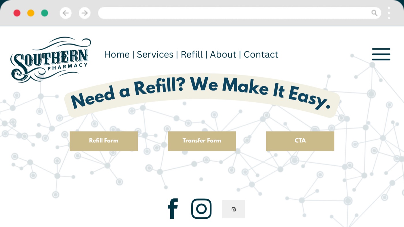 Website concept, refill page