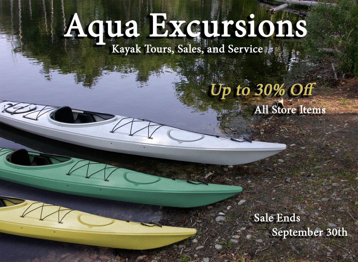 Aqua Excursions kayak sale ad